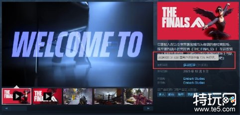 免费游戏《THE FINALS》周末Steam同时在线数超24万