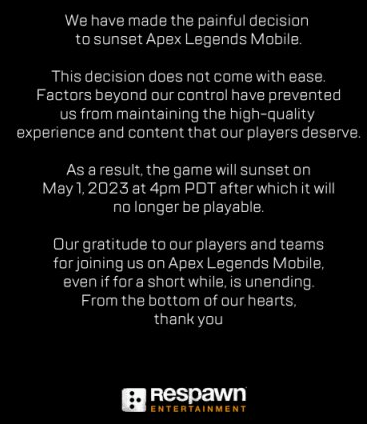 apex手游5月停运是怎么回事 APEX英雄手游5月1日停服原因[多图]图片3